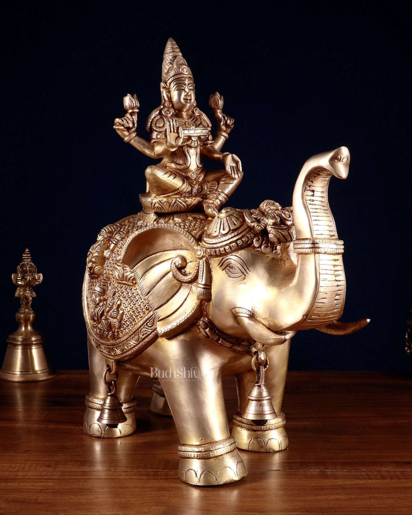 Brass Ashtalakshmi on Elephant – 15"