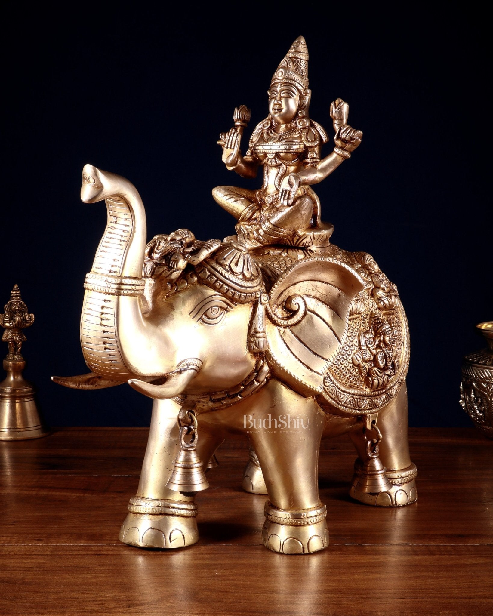 Brass Ashtalakshmi on Elephant – 15"
