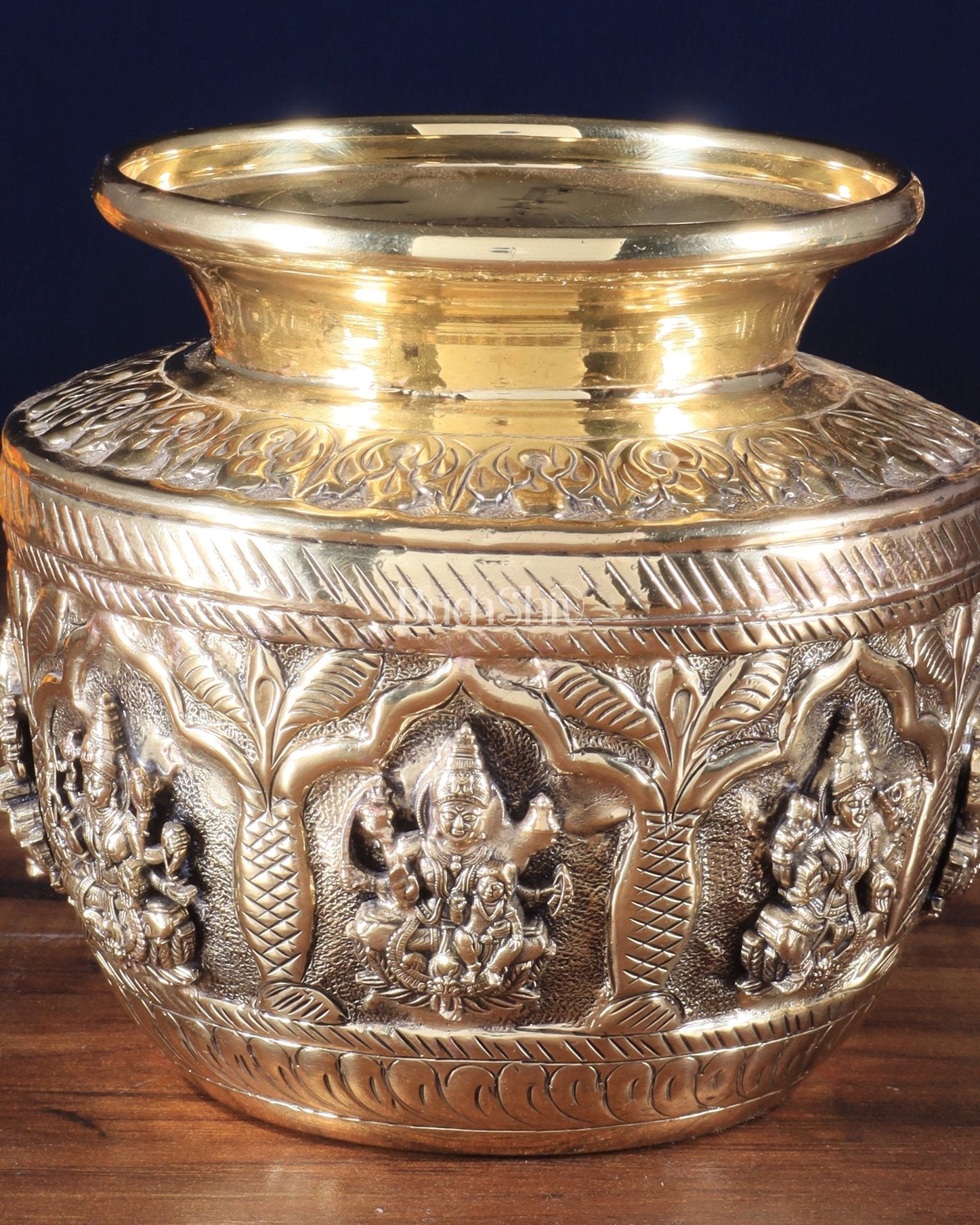 Brass Superfine Ashtalakshmi Kalash | Handcrafted Divine Pot