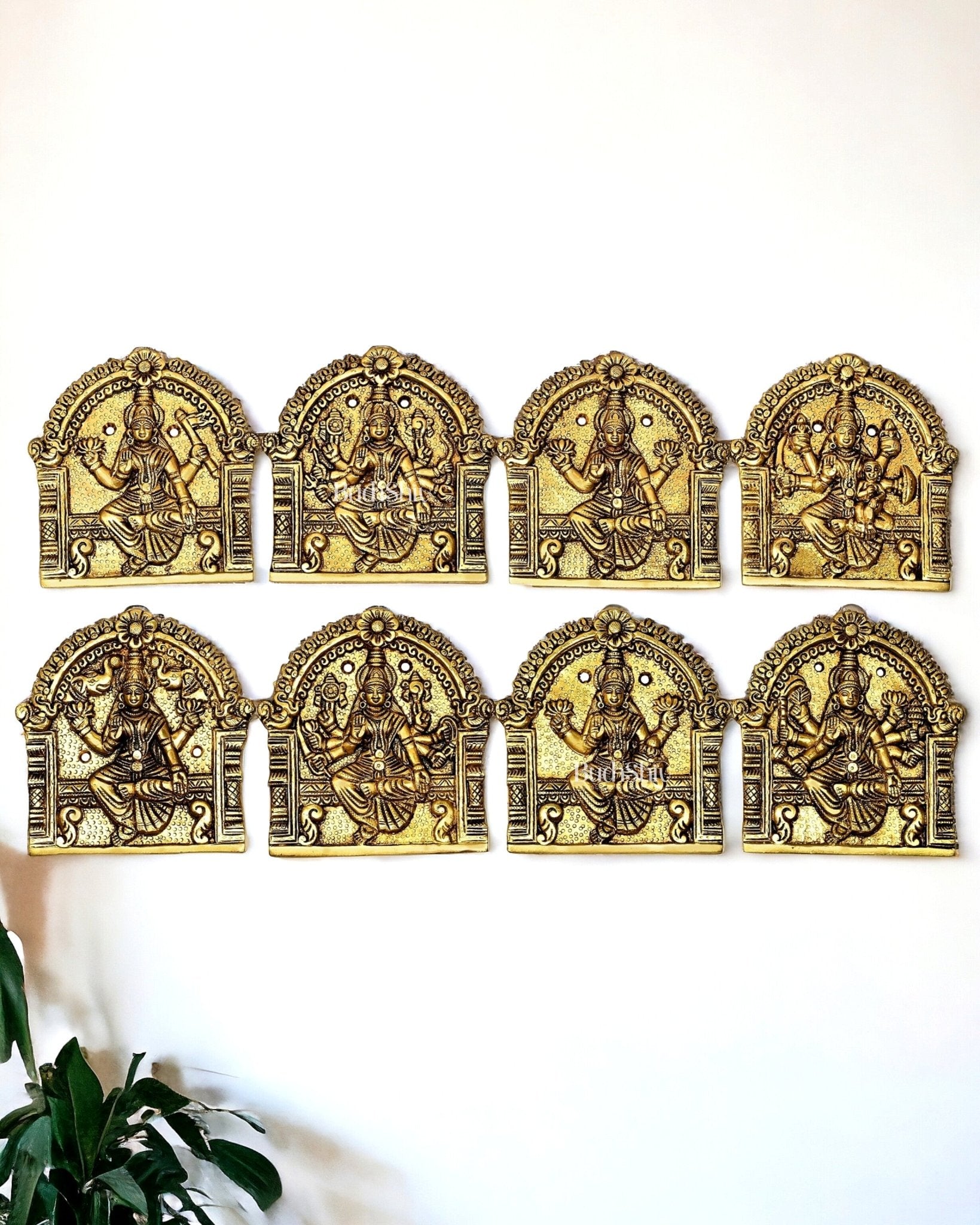 Brass superfine Ashtalakshmi wall hanging 6 inches