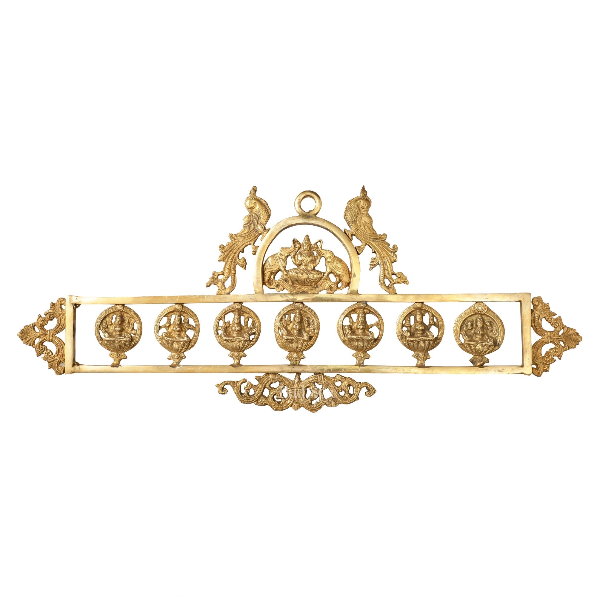 Brass Superfine Ashtalakshmi Wall Hanging Panel 30"