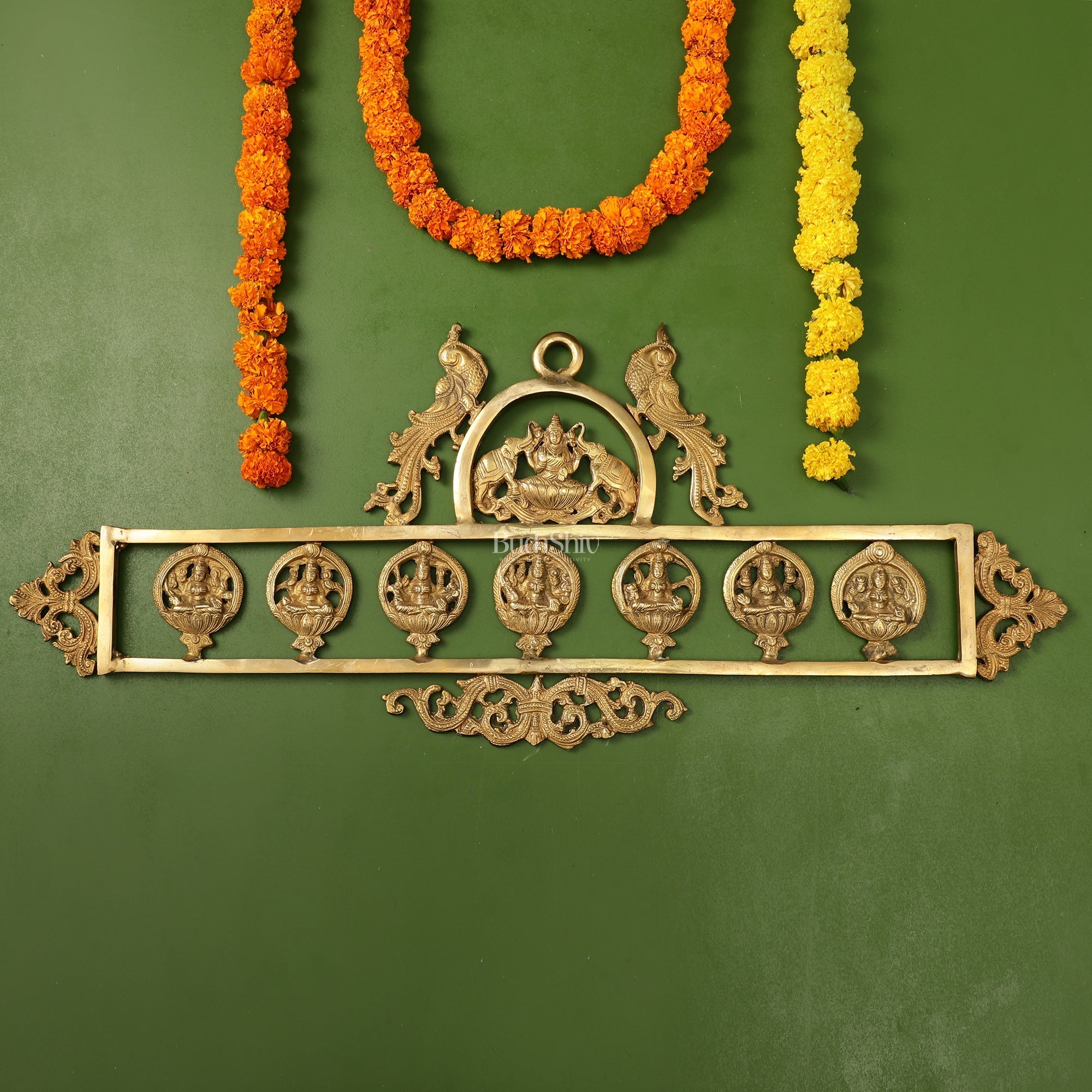 Brass Superfine Ashtalakshmi Wall Hanging Panel 30"