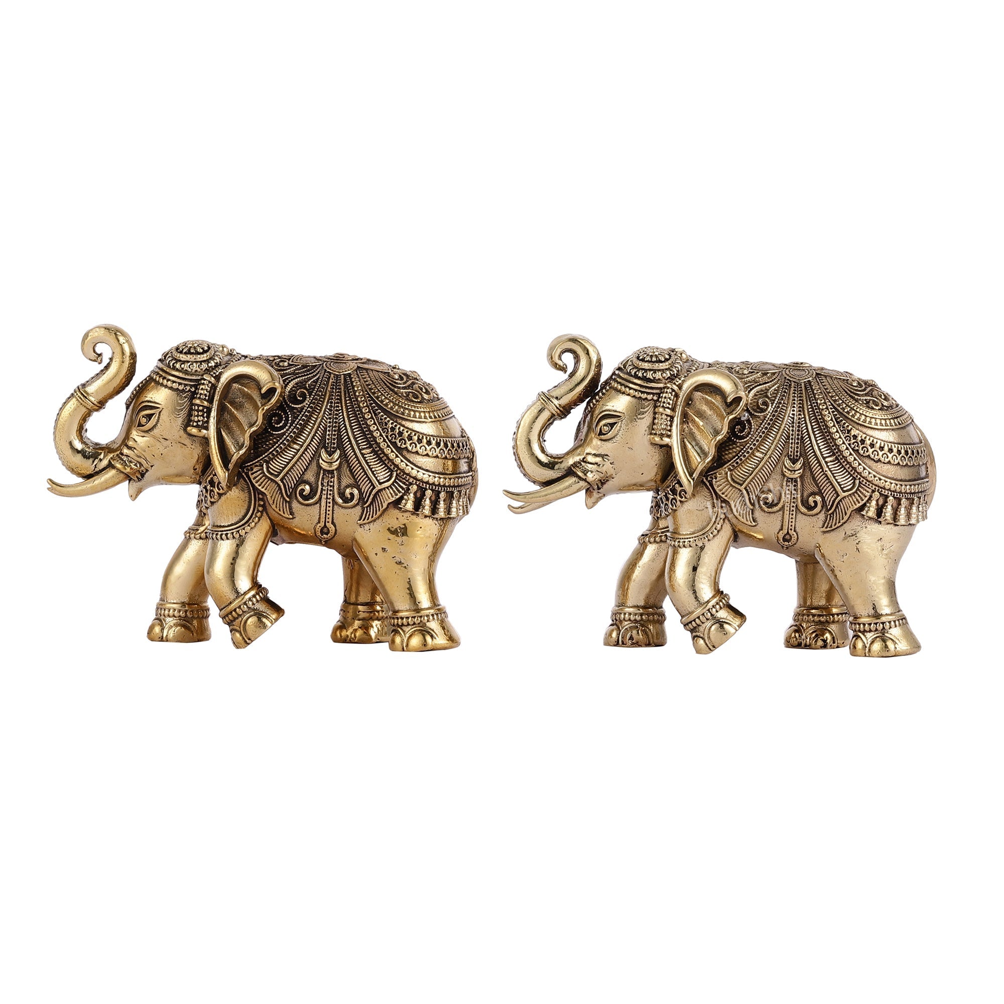 Brass Superfine Elephant Miniature pair Showpieces 3"