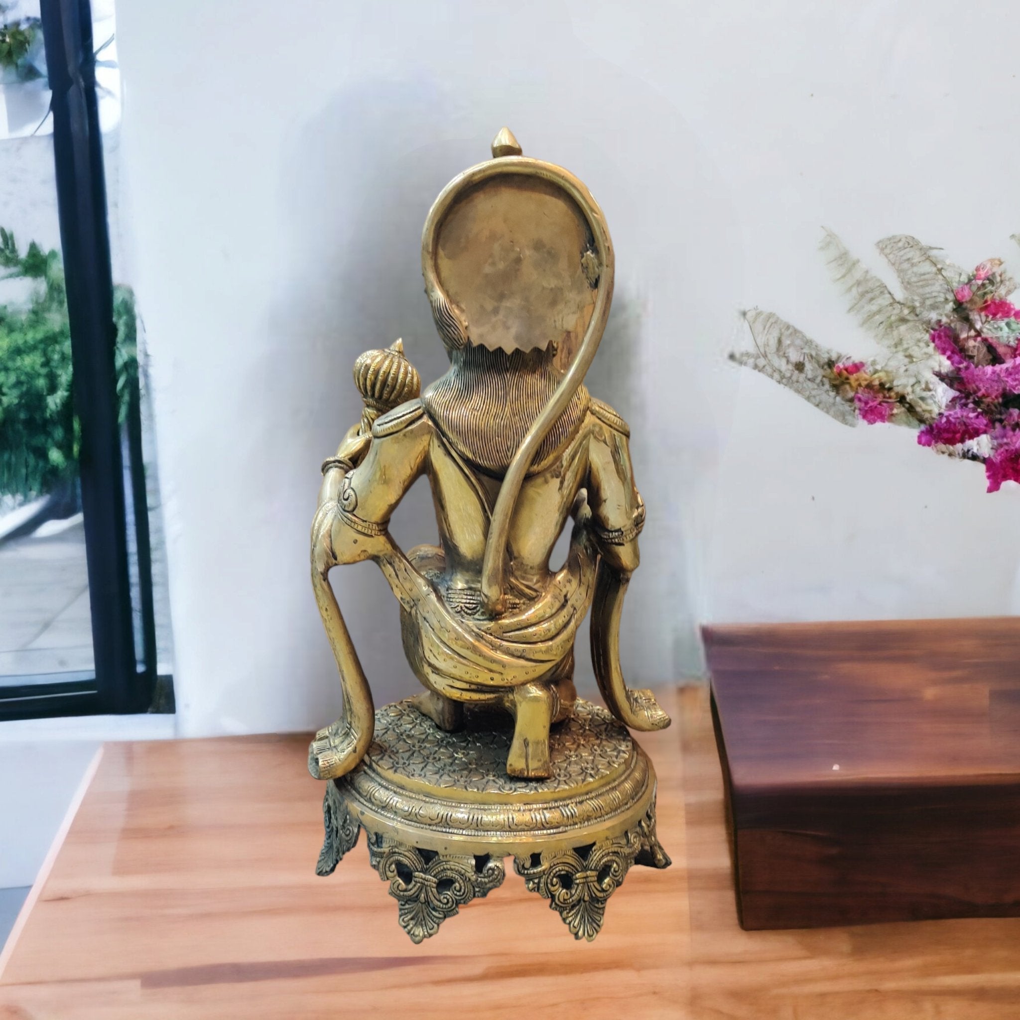 Brass Superfine Hanuman Statue | 20" Height | Blessing Pose