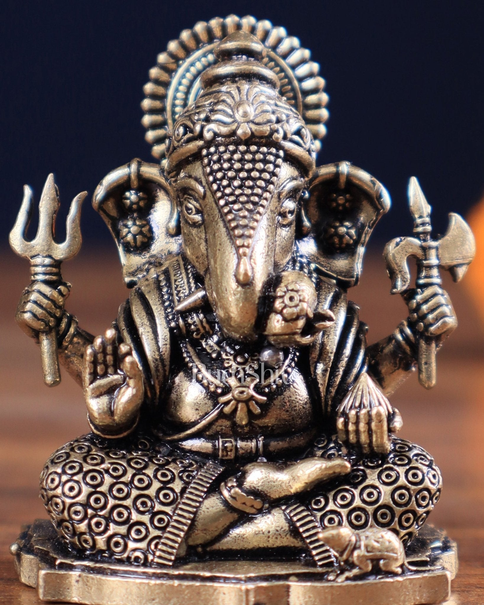 Brass Superfine Intricate Dagduseth Ganesha Idol – 2"