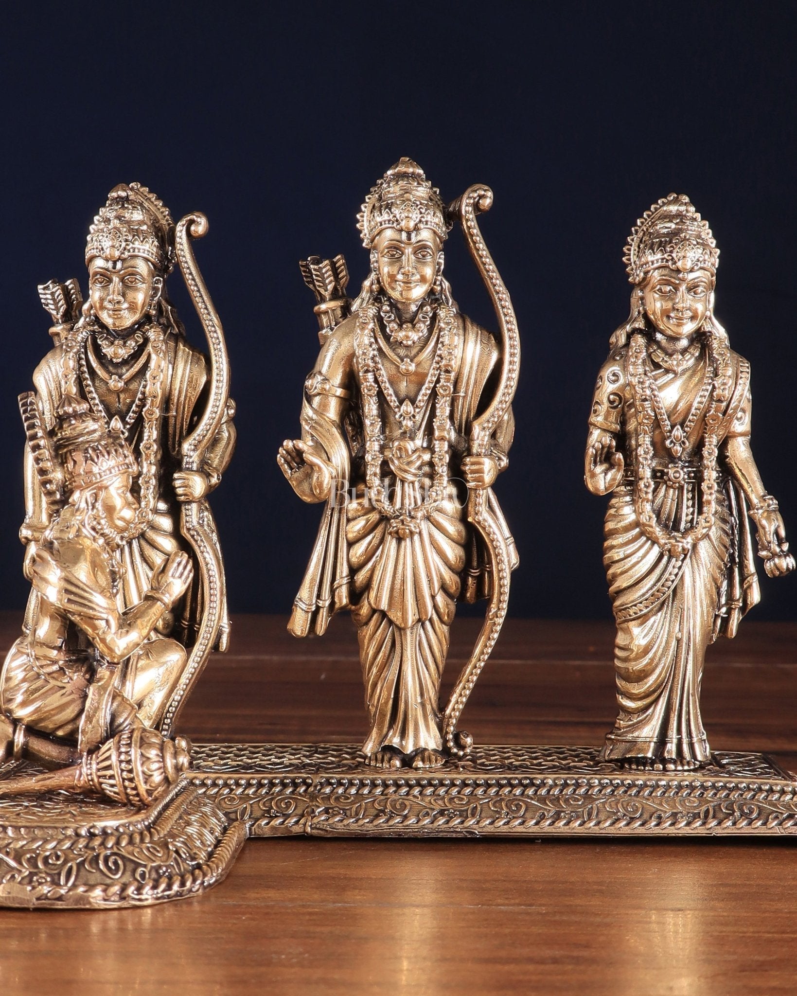 Brass Superfine Intricate Ram Darbar Idol – 6" x 7.5" x 5" | Handcrafted by Silver Artisans