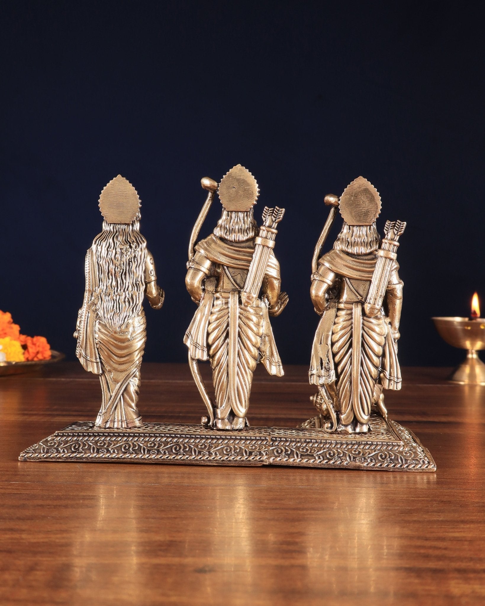 Brass Superfine Intricate Ram Darbar Idol – 6" x 7.5" x 5" | Handcrafted by Silver Artisans