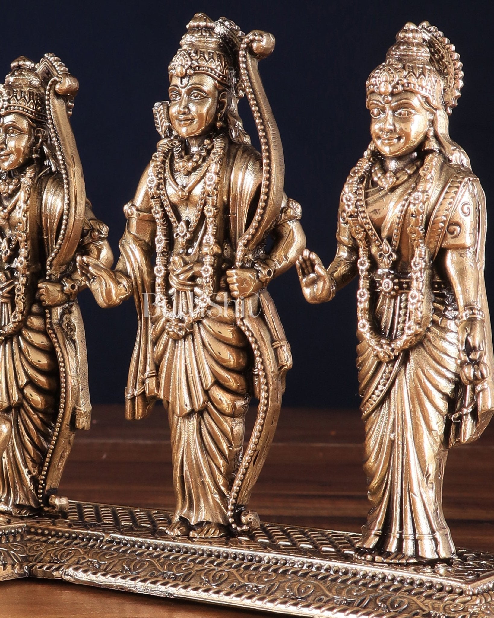 Brass Superfine Intricate Ram Darbar Idol – 6" x 7.5" x 5" | Handcrafted by Silver Artisans