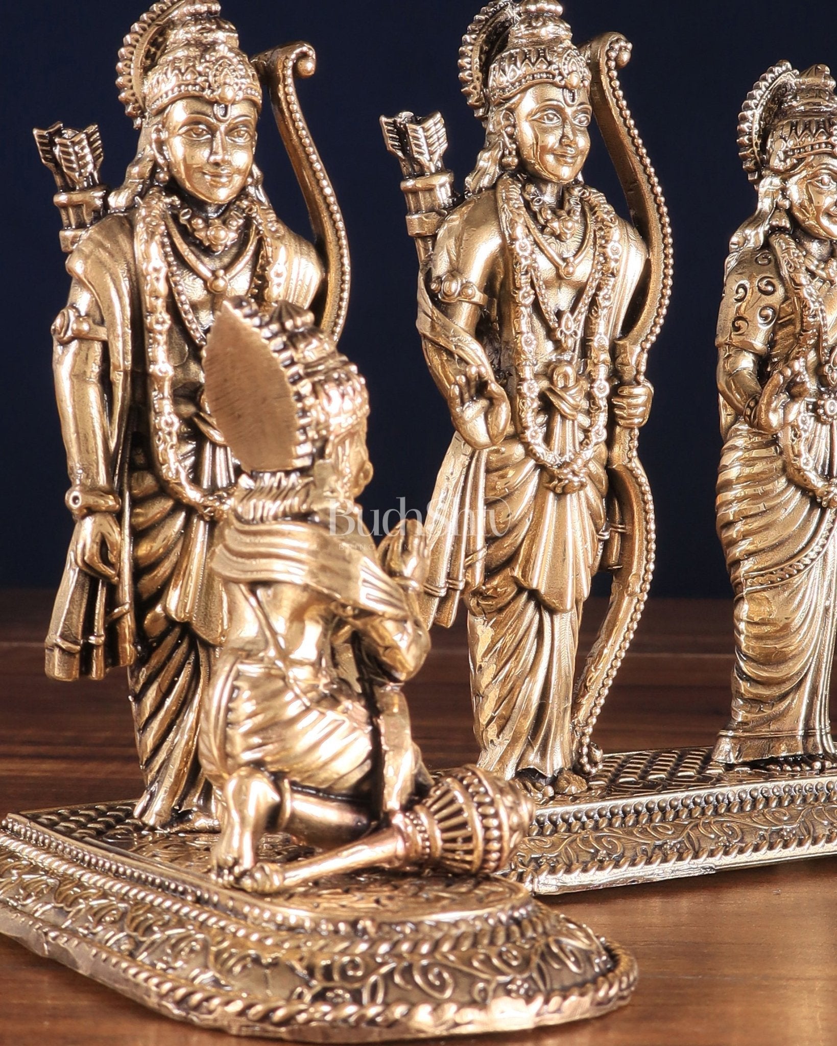 Brass Superfine Intricate Ram Darbar Idol – 6" x 7.5" x 5" | Handcrafted by Silver Artisans