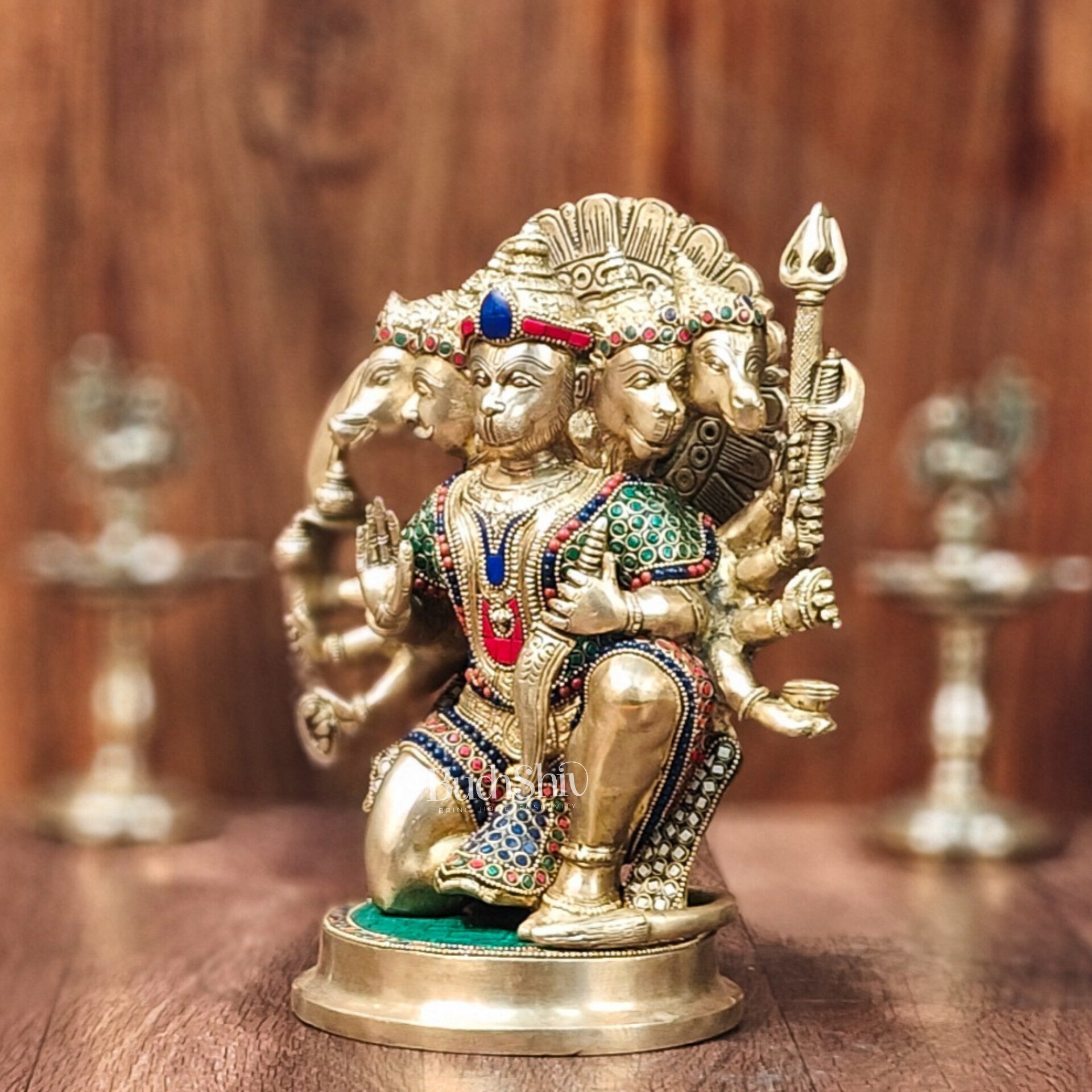 Brass Superfine Panchmukhi Hanuman 11 "