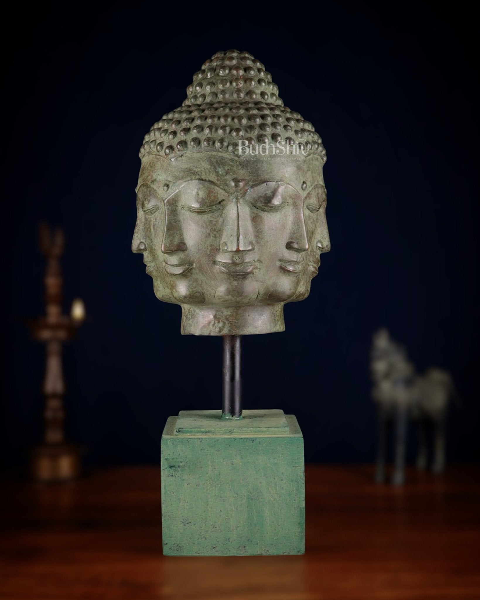 Bronze Buddha with Eight Faces – 23” (58 cm) Lost Wax Sculpture