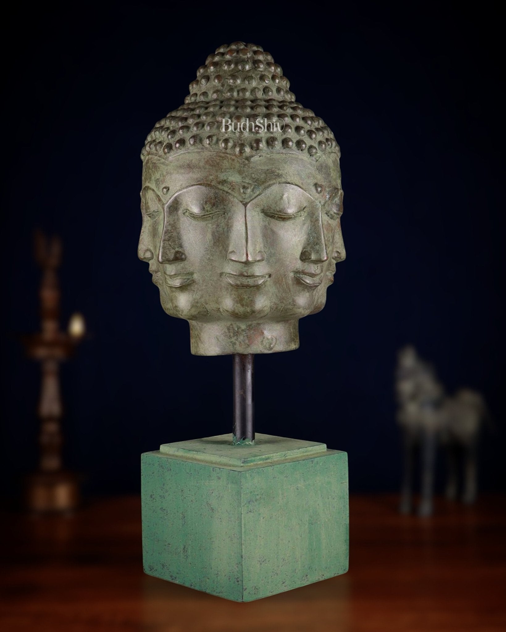 Bronze Buddha with Eight Faces – 23” (58 cm) Lost Wax Sculpture