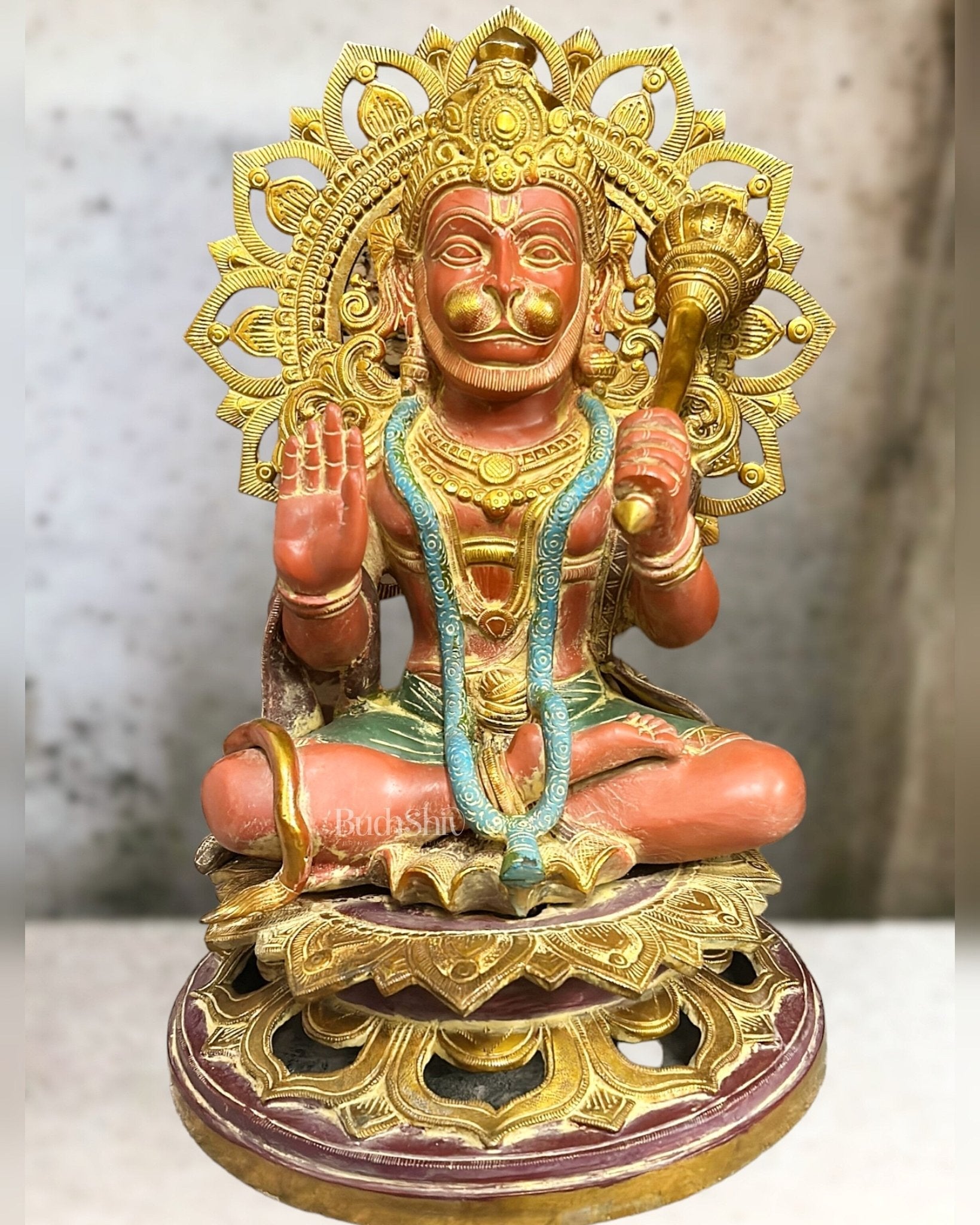 Brass Elegant Brass Lord Hanuman Statue - 18 inch