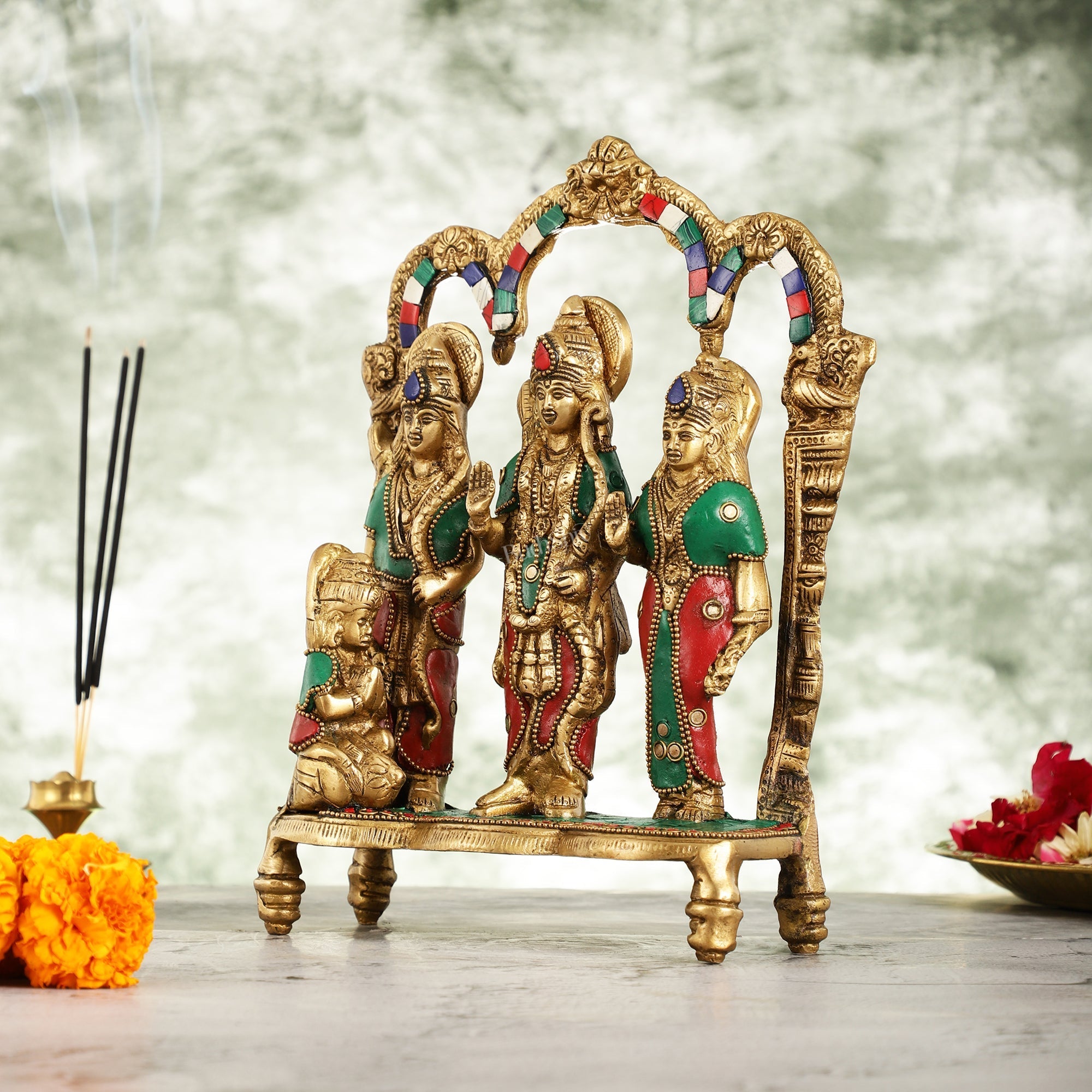 Exquisite Brass Ram Darbar idol 11 Inch