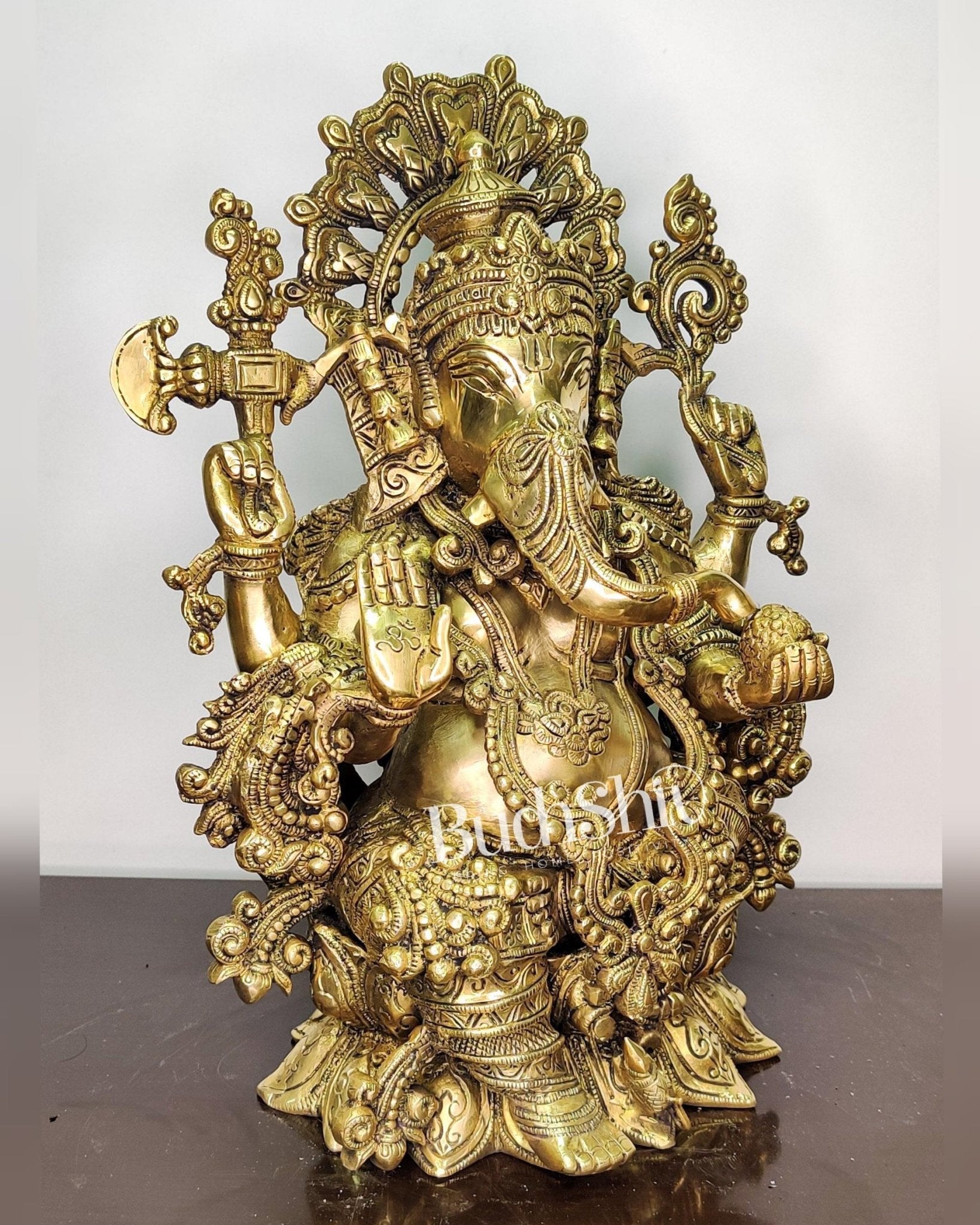 Ganesha Brass Idol Ganapati Brass Idol 16 inches