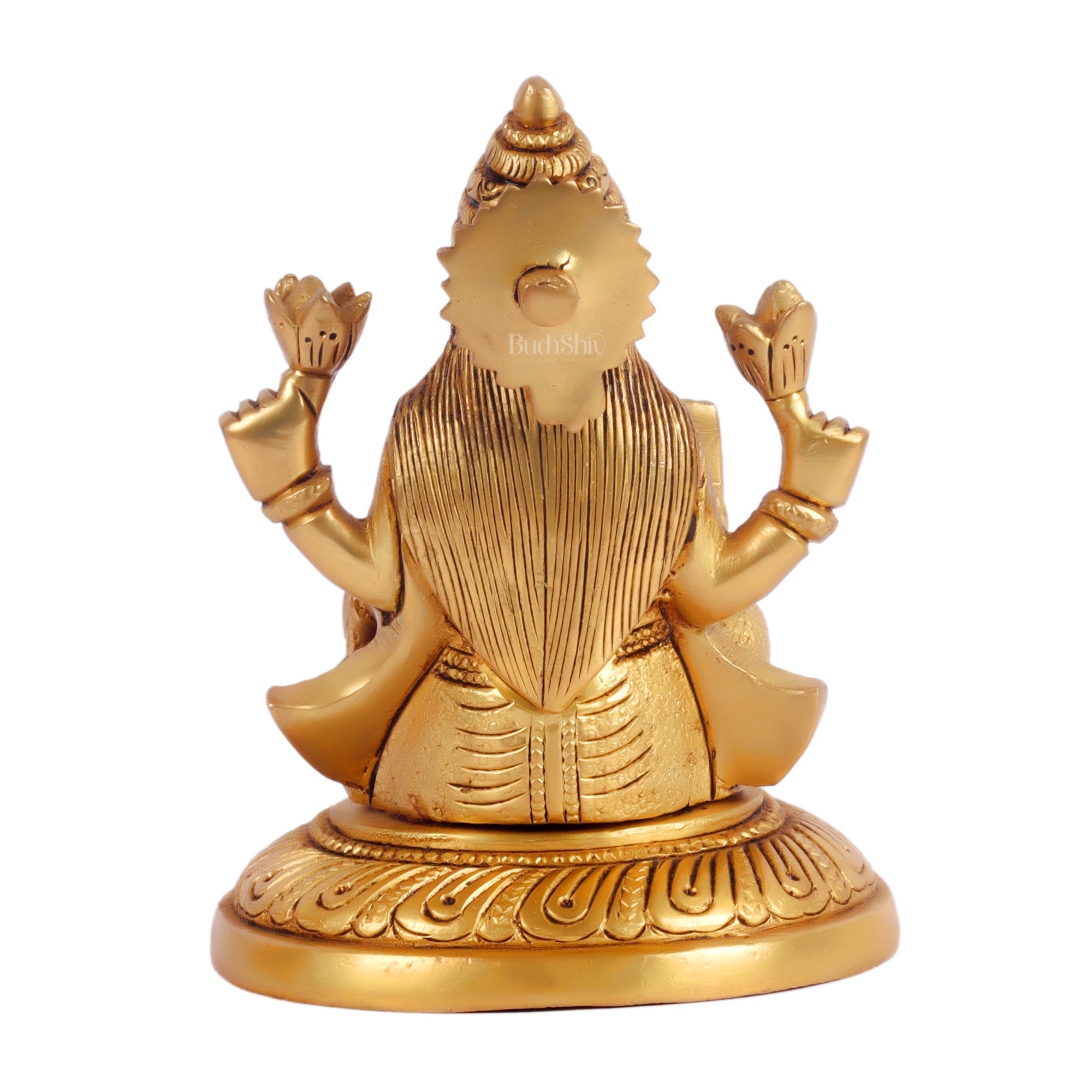 Ganesha lakshmi brass murti 4.5 inch