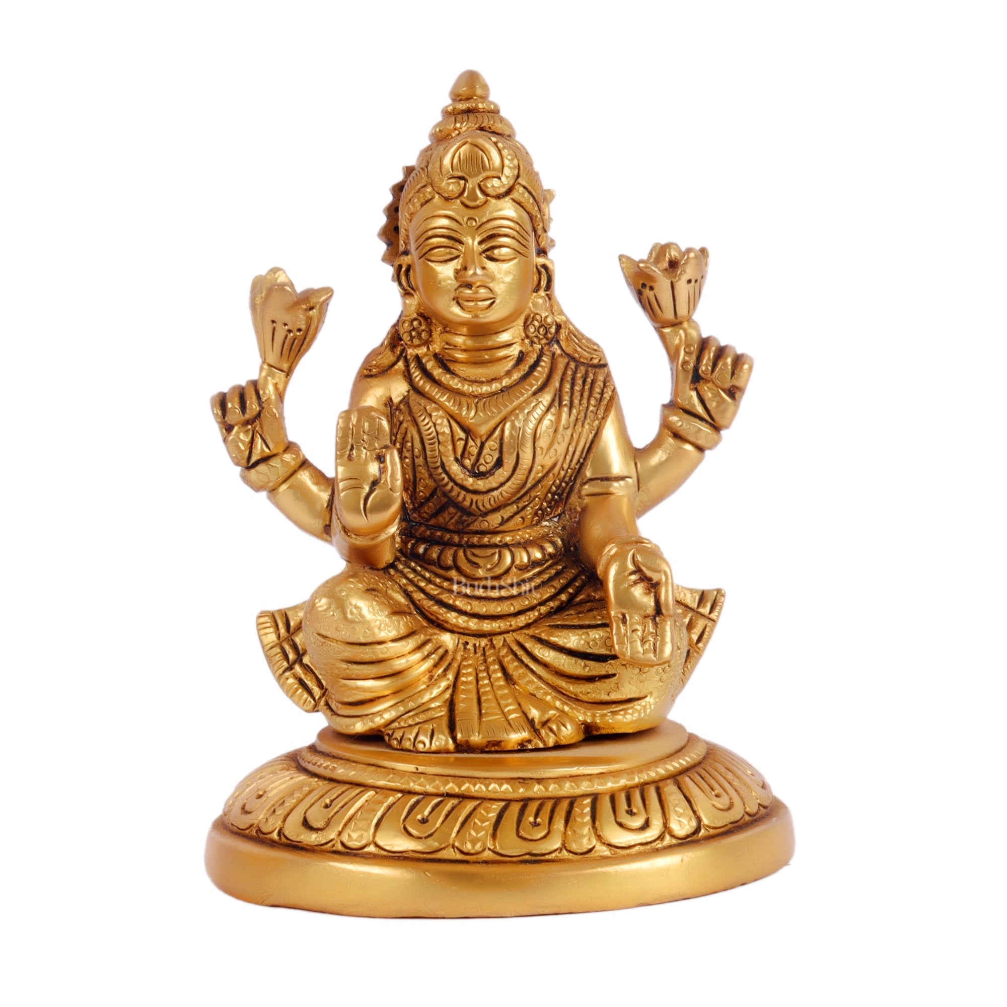 Ganesha lakshmi brass murti 4.5 inch