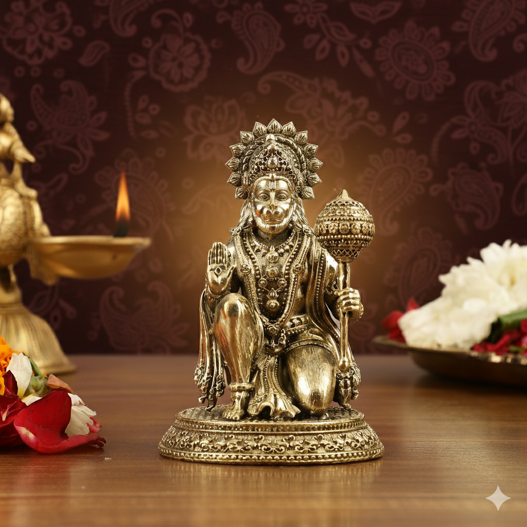 Pure Brass Superfine Lord Hanuman Idol - 4.5 inch