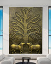 Krishna Cow Pichwai with Tree of Life 3D Relief Mural Wall Art