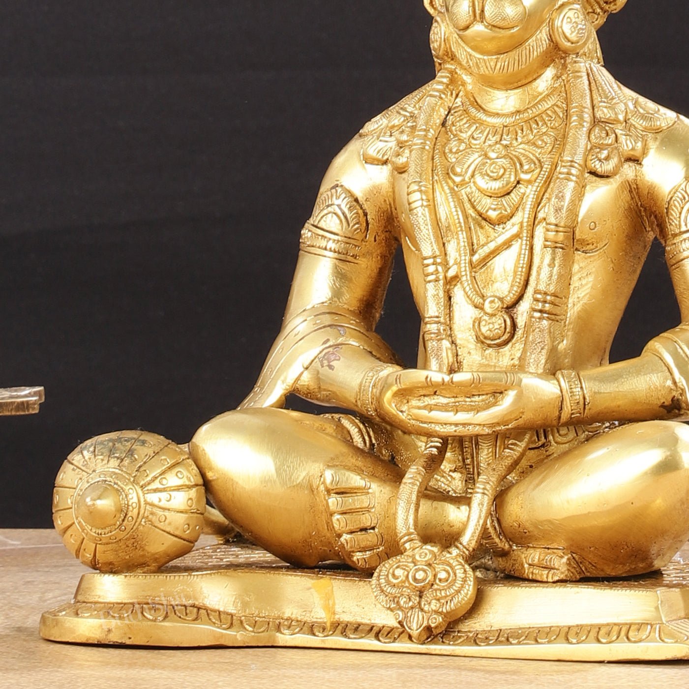 Brass Lord Hanuman meditation Brass Hanuman Idol 9.5"
