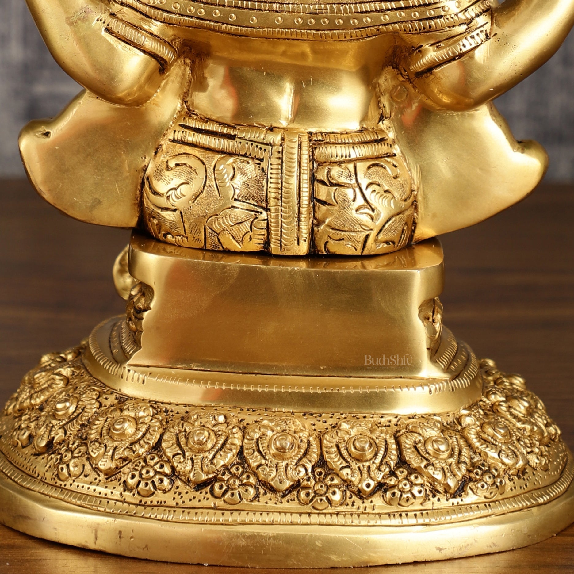 Pure Brass Lord Ganesha Highly Detailed Statue | 12 Inch