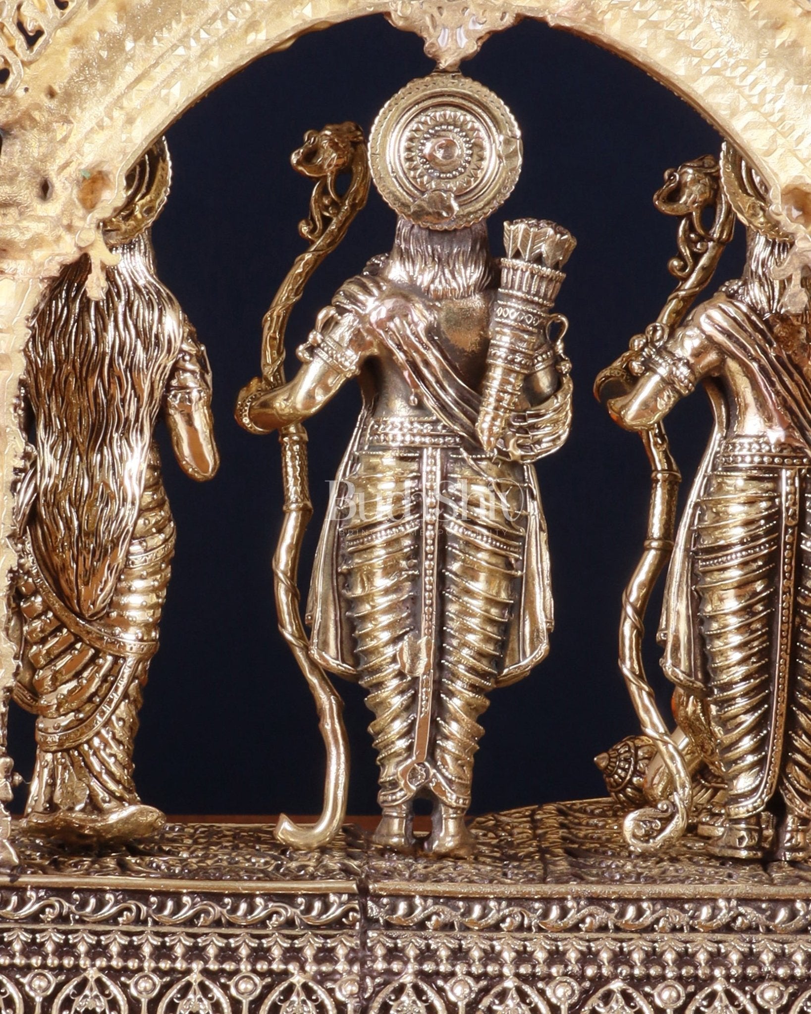 Pure Brass Lord Ram Darbar Intricately Crafted Statue – 9.5 Inch