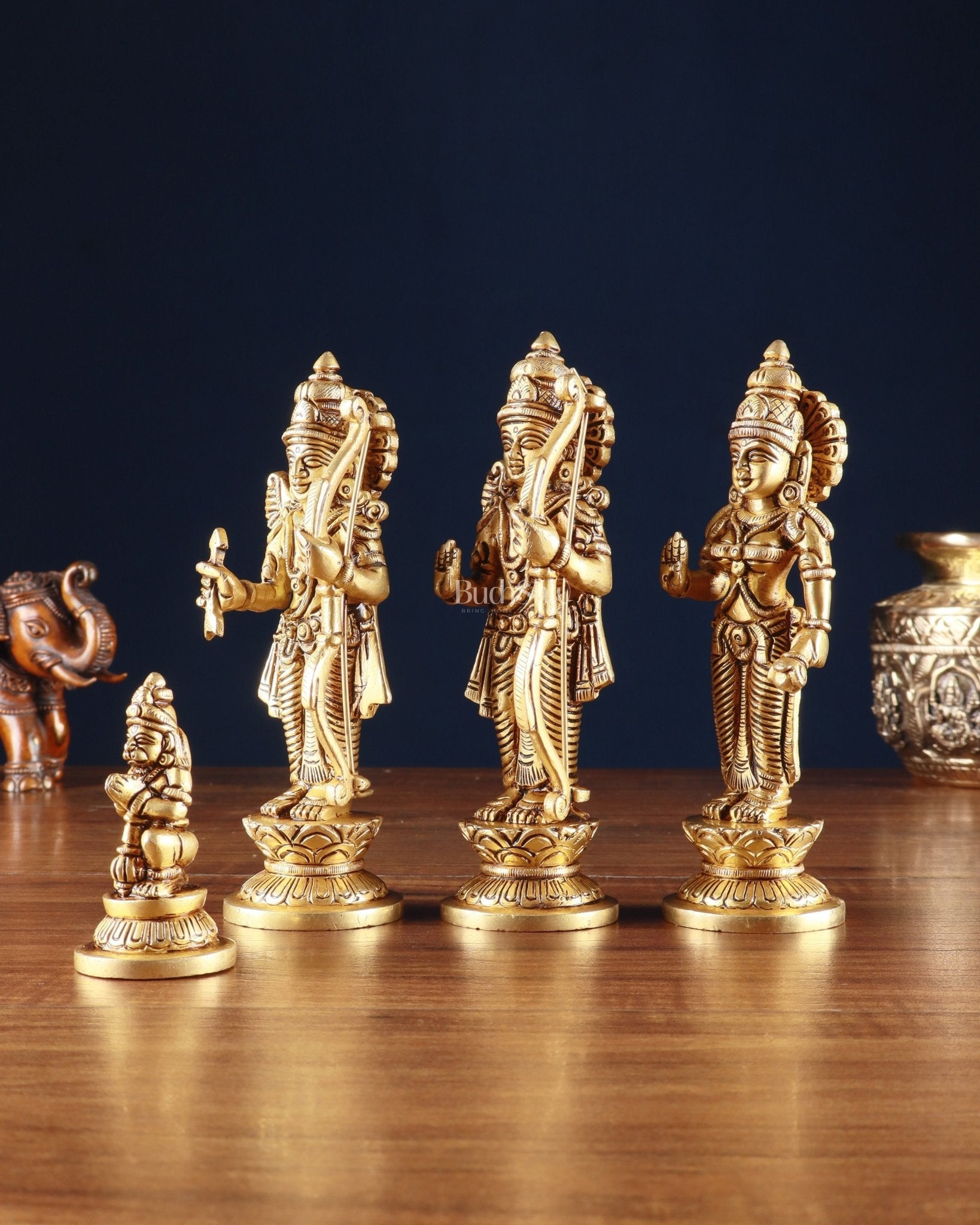 Pure Brass Ram Darbar Idols with Superfine Carvings – 7"
