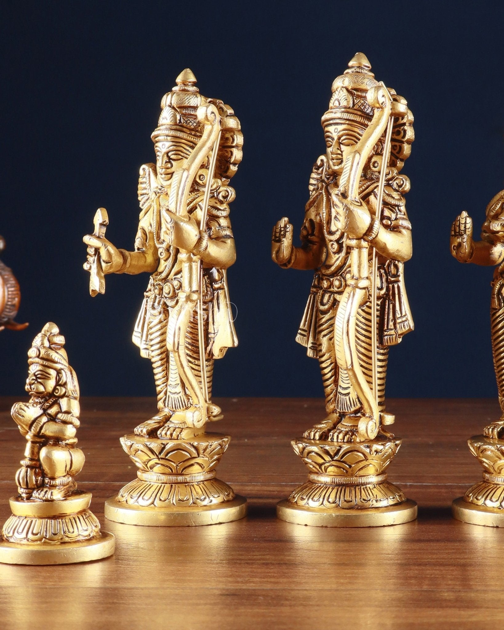 Pure Brass Ram Darbar Idols with Superfine Carvings – 7"