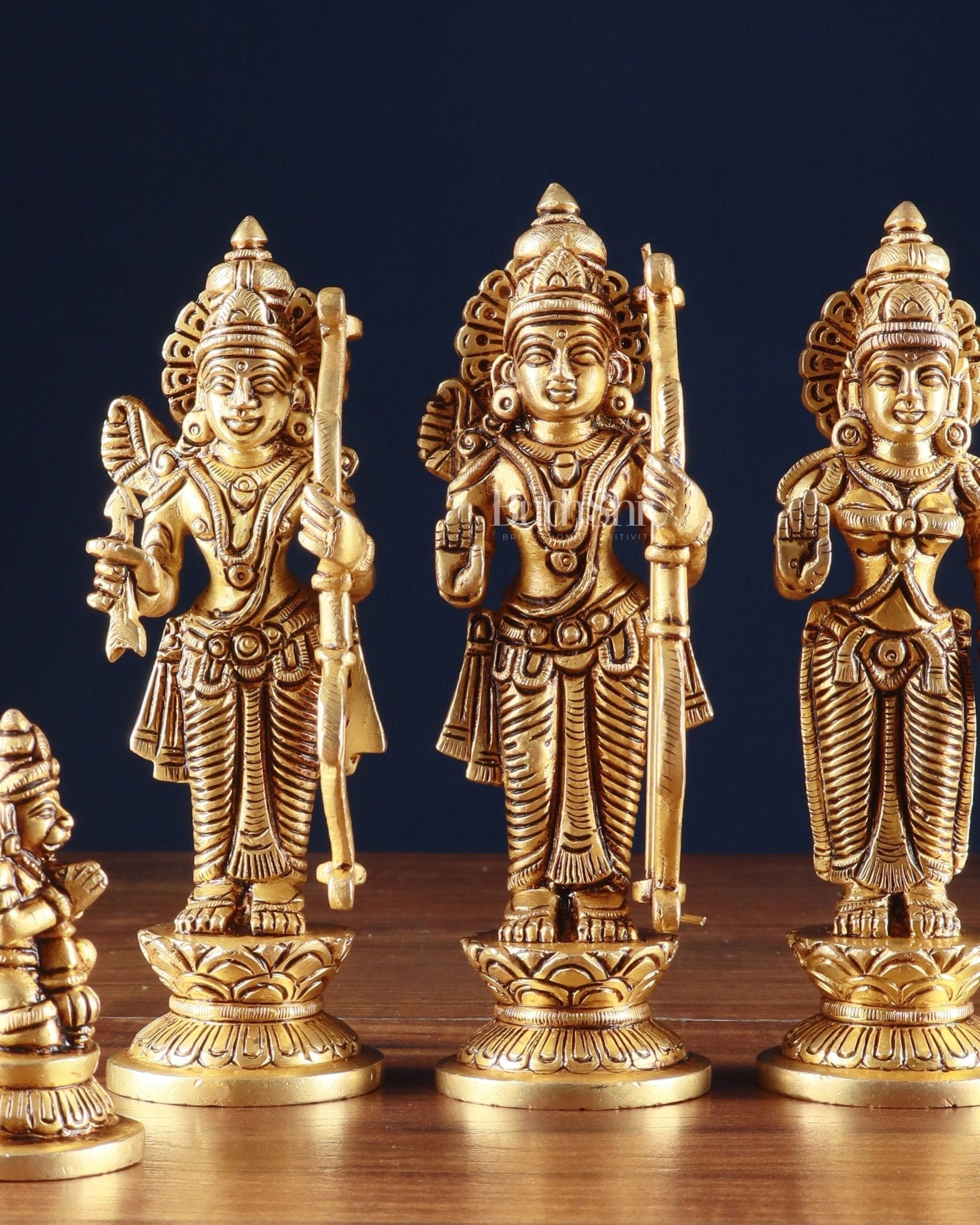 Pure Brass Ram Darbar Idols with Superfine Carvings – 7"