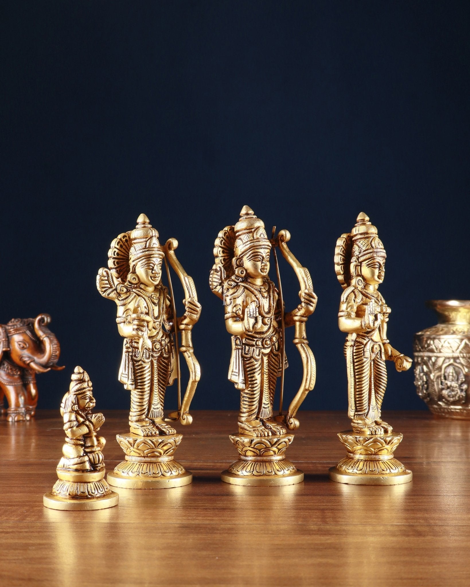 Pure Brass Ram Darbar Idols with Superfine Carvings – 7"