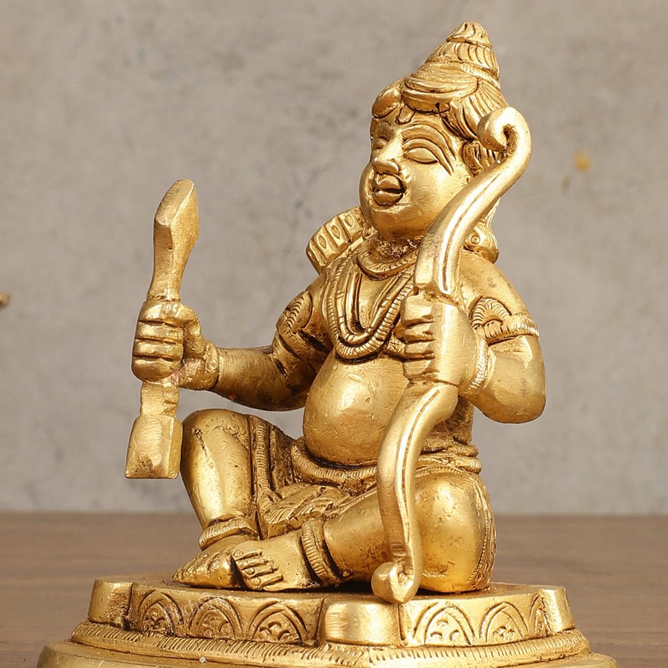 Pure Brass Ram Lalla Idol - 5 Inch Height