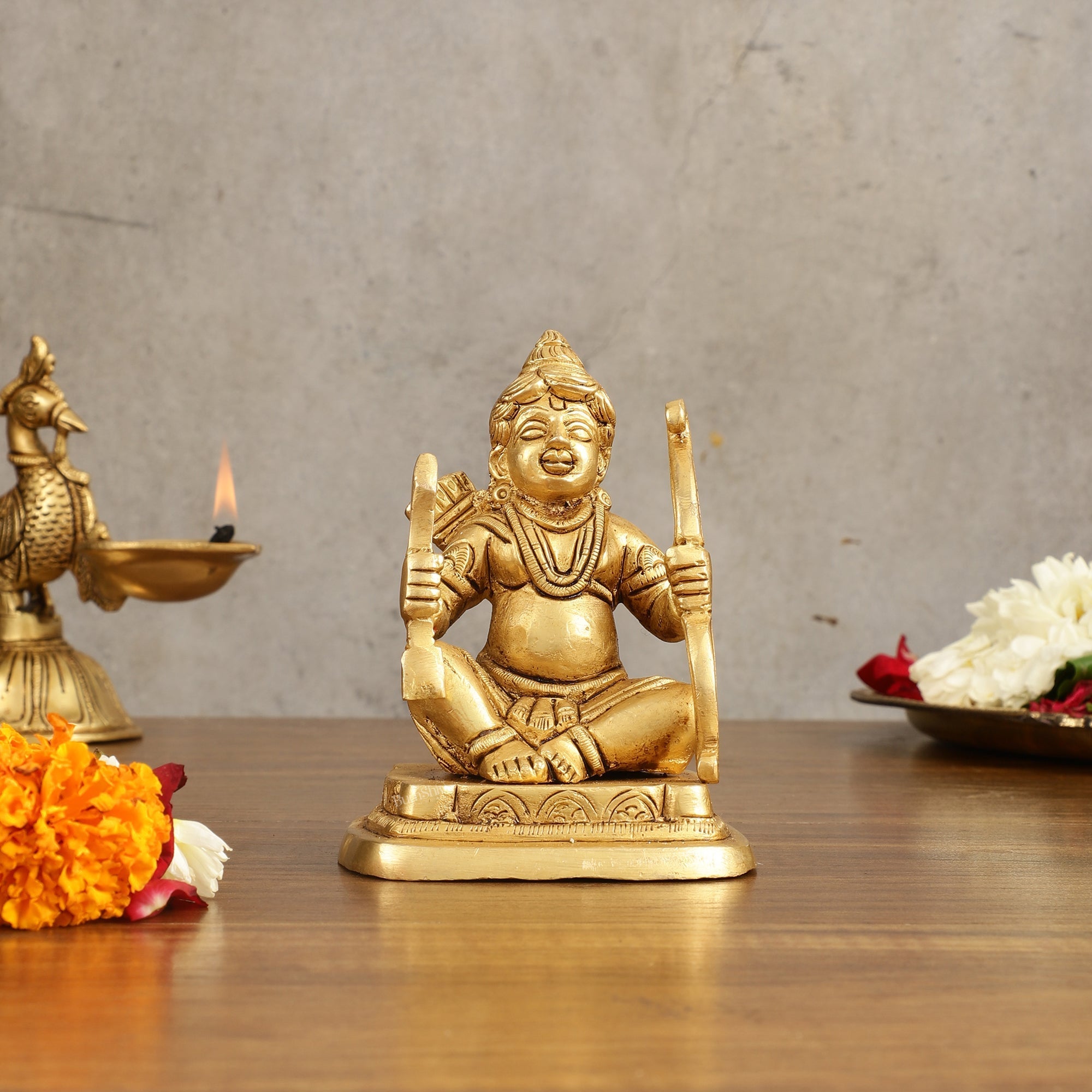 Pure Brass Ram Lalla Idol - 5 Inch Height