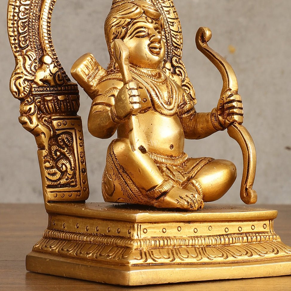 Pure Brass Ram Lalla Idol - 6.5 Inch | Exquisite Hindu God Statue