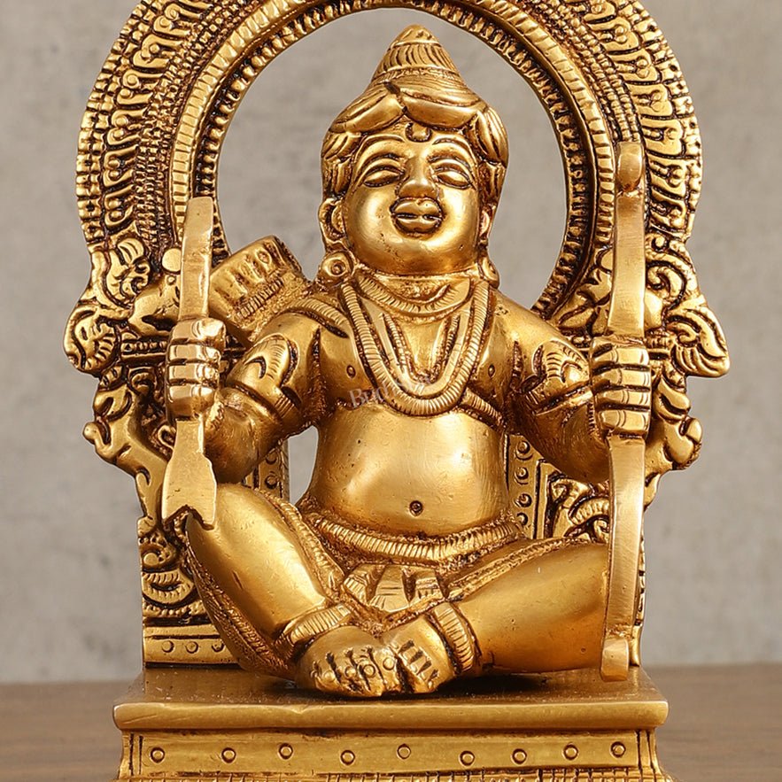 Pure Brass Ram Lalla Idol - 6.5 Inch | Exquisite Hindu God Statue