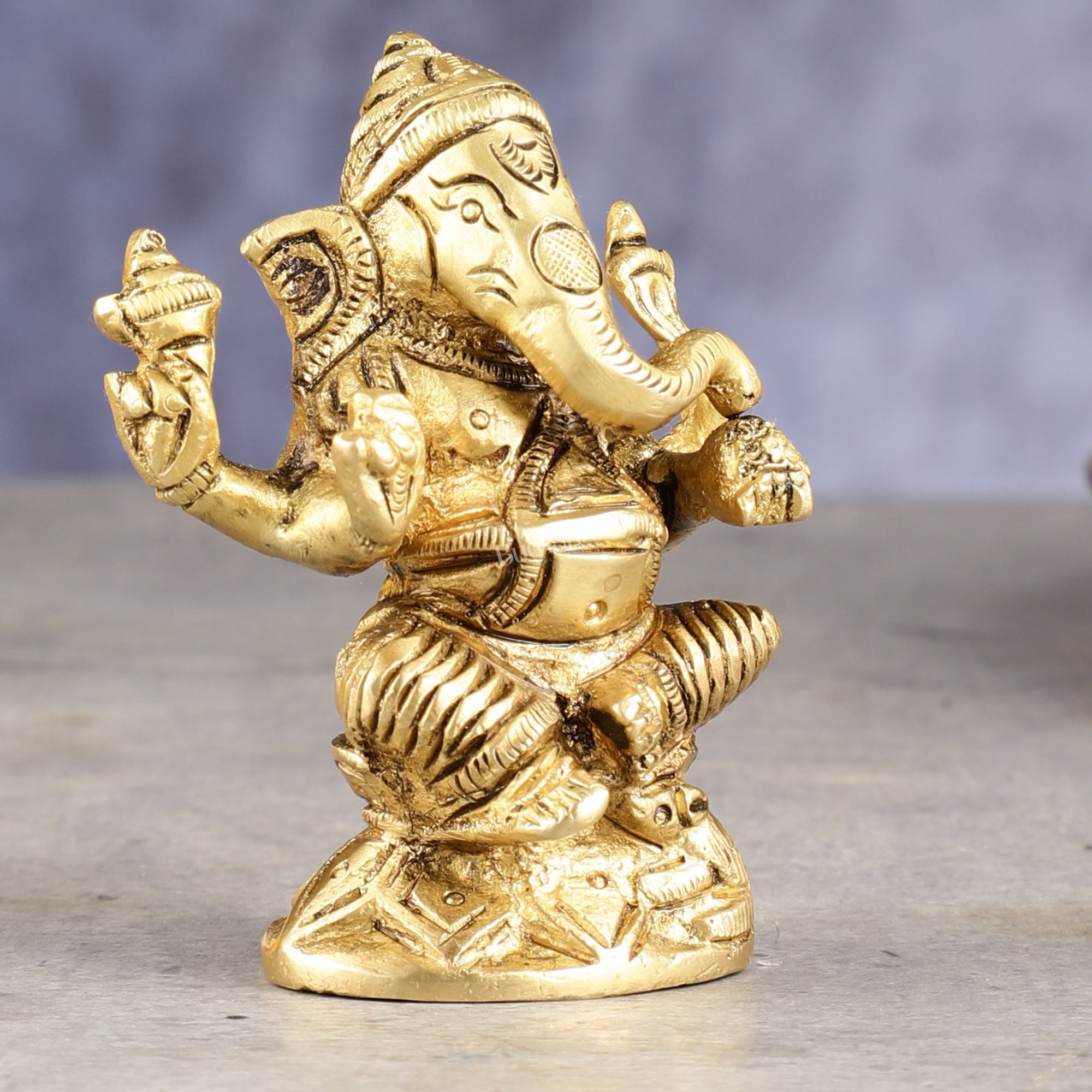 Pure brass small ganesha idol 3 inch