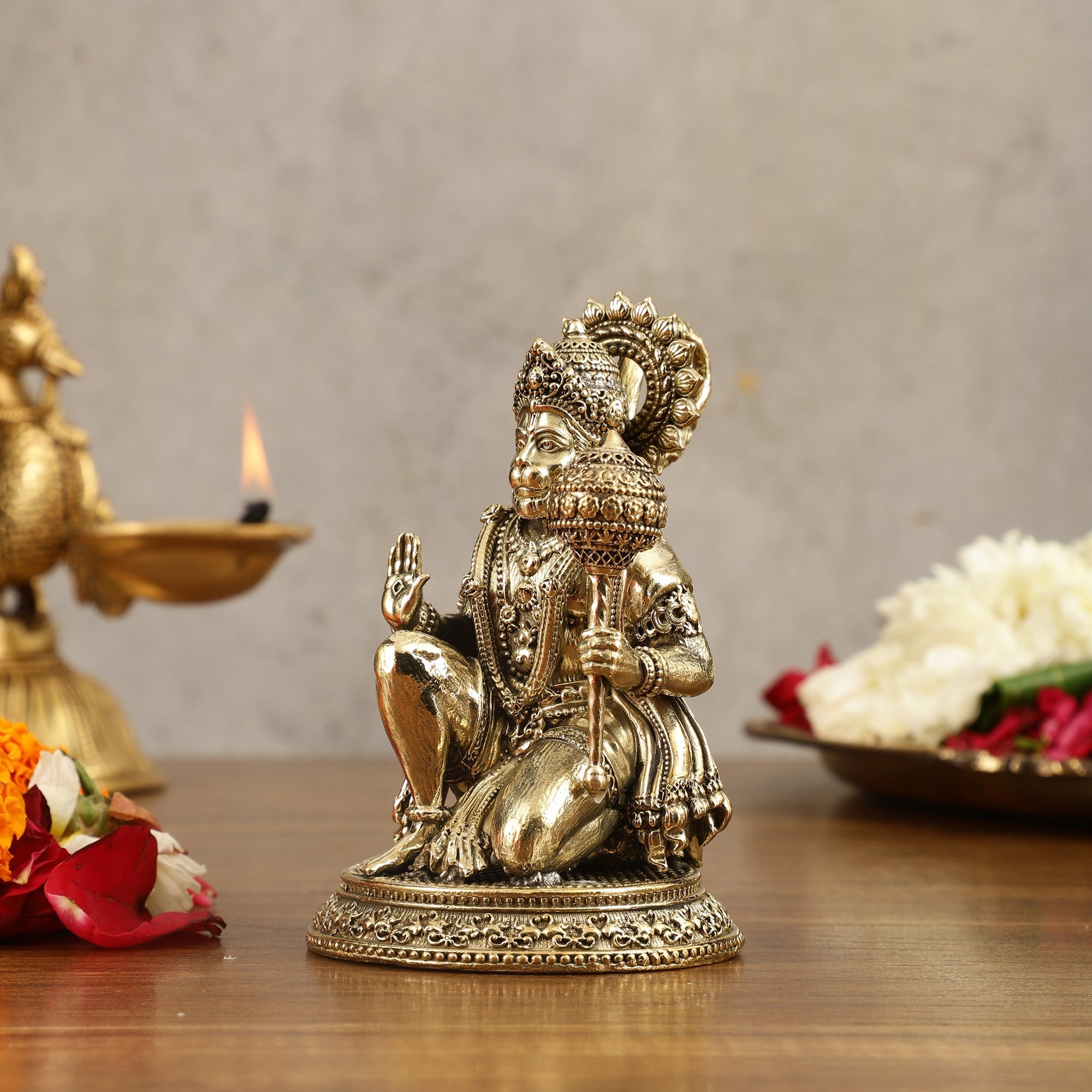 Pure Brass Superfine Lord Hanuman Idol - 4.5 inch