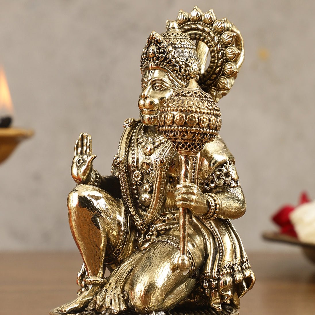 Pure Brass Superfine Lord Hanuman Idol - 4.5 inch
