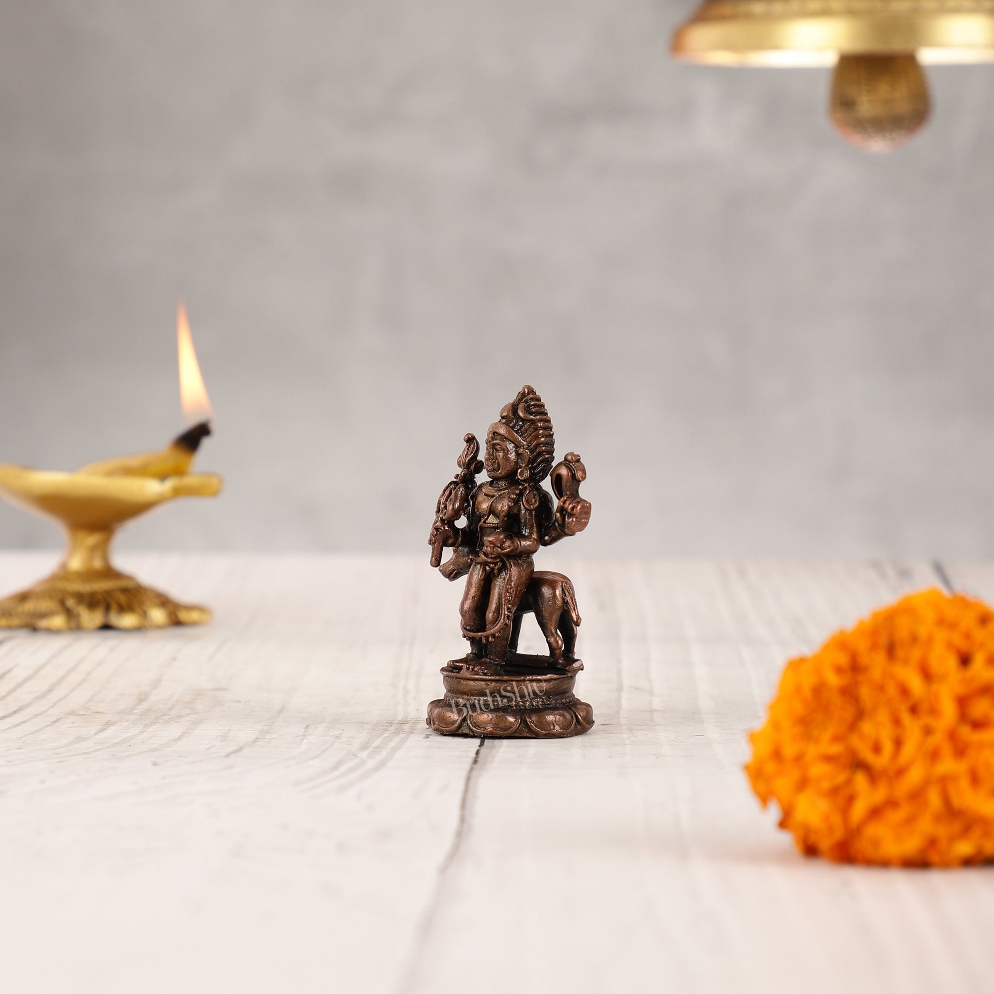 Pure Copper Kaal Bhairav Idol - 2"