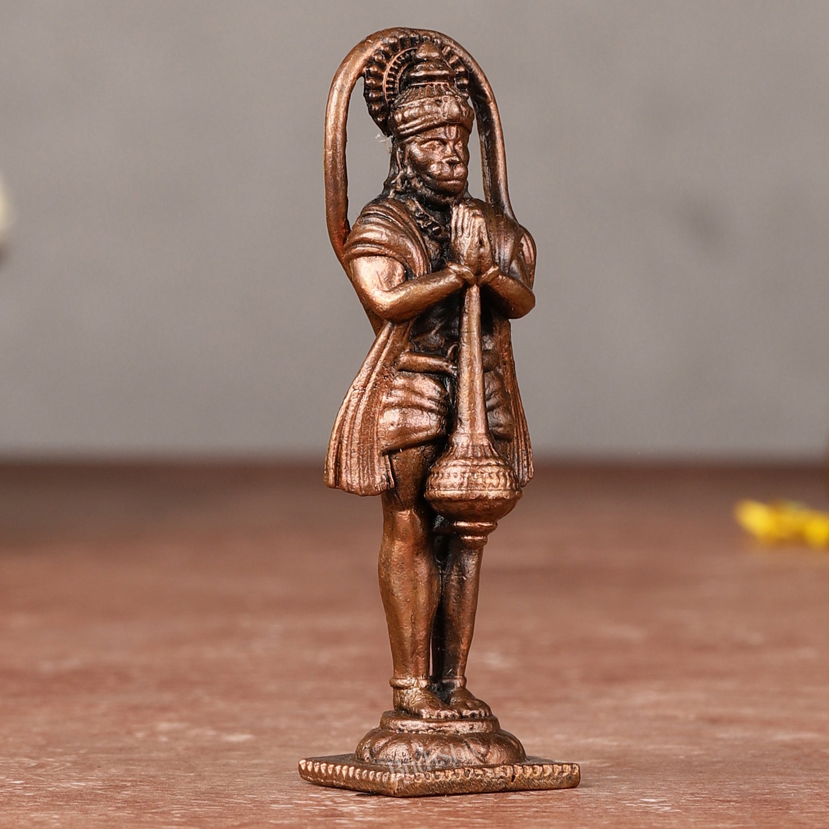 Brass Pure Copper Standing Hanuman Hanuman Idol - 2.5-inch