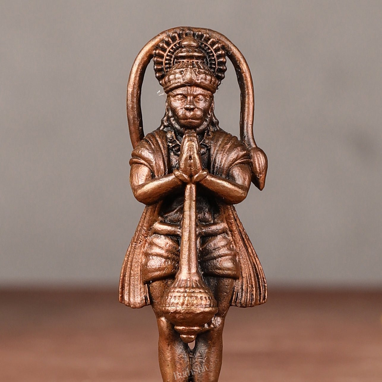 Brass Pure Copper Standing Hanuman Hanuman Idol - 2.5-inch