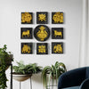 Set of 9 Decorative Wall Motifs Traditional Indian Art Decor