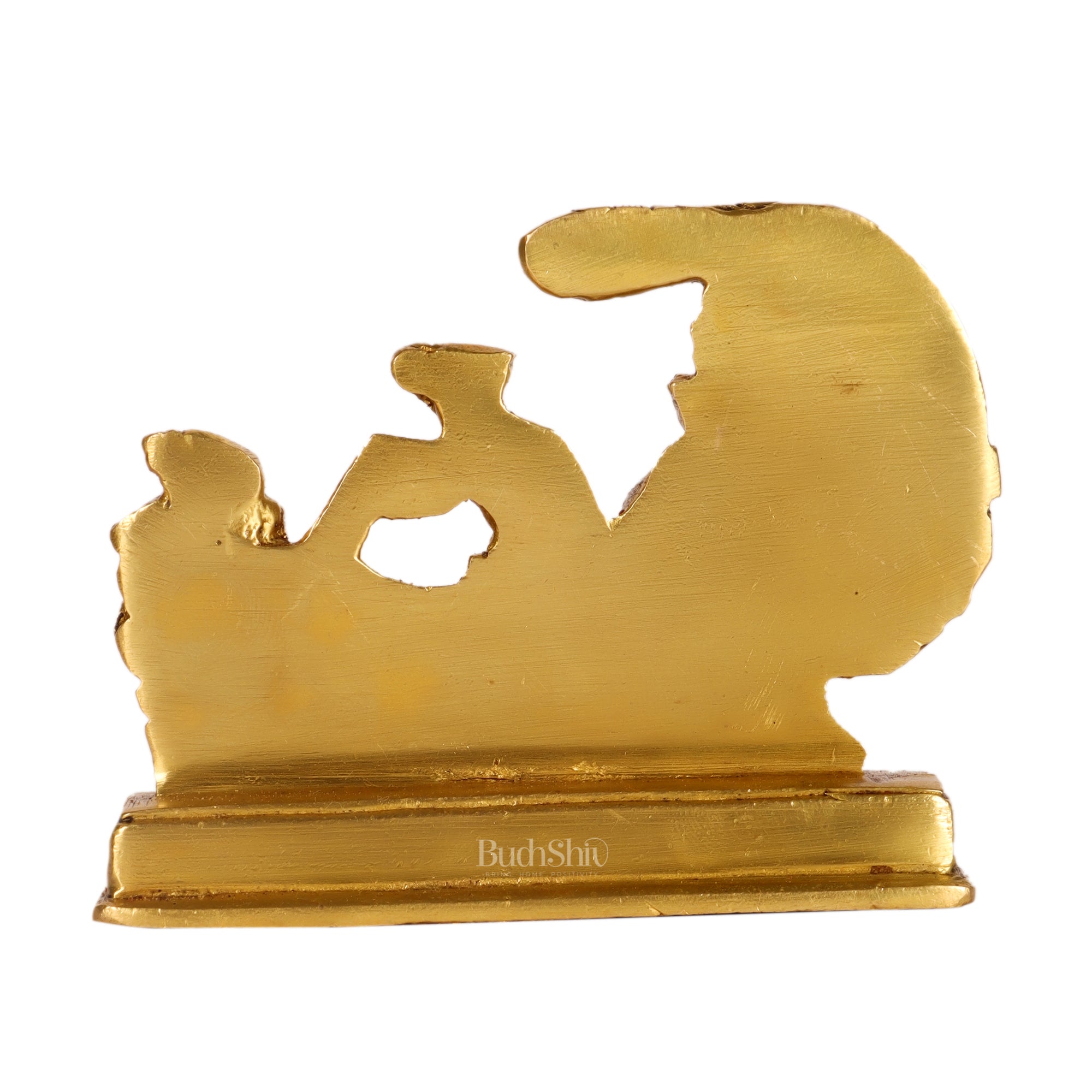 Small Brass Ganesha on Mooshak Rath - Perfect Gift Option
