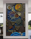 Vastu Inspired 3d Relief Mural | Vastu Wall Art | Abstract Relief Mural