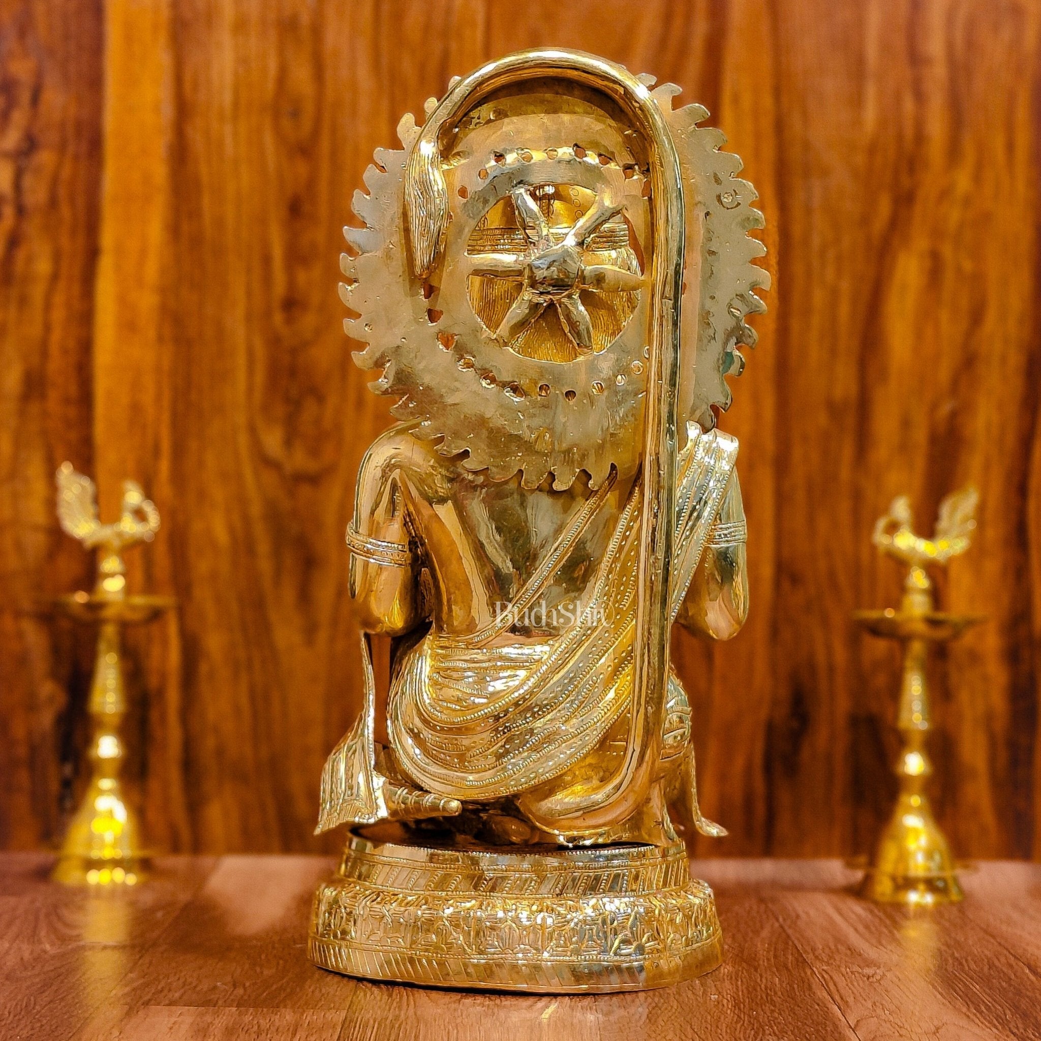 Brass Veer Hanuman Brass Statue | Kneeling Aashirwaad Mudra | 19.5 inch